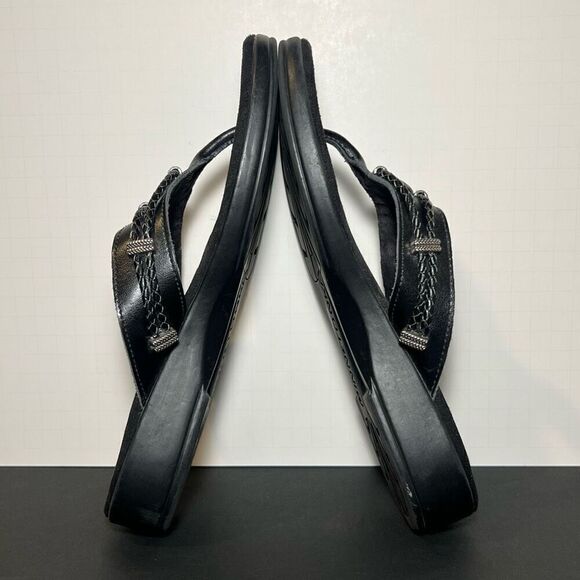 Womens MINNETONKA Silverbay Black Flip Flop Sandals / Size 10 - Picture 6 of 8